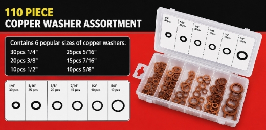 Kupferdichtring Set in Zoll Grössen 110 Stück