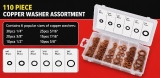 Kupferdichtring Set in Zoll Grössen 110 Stück