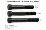 Zylinderkopfschraube 1/4-20 BSW 1-1/2 Inbus 12.9