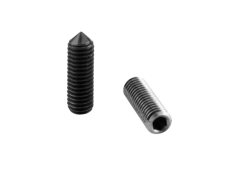 Cone point set screw, 1/4 inch - 20 UNF x 1 inch, hex socket