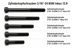 Zylinderkopfschraube 3/16-24 BSW 1-1/2 Inbus 12.9